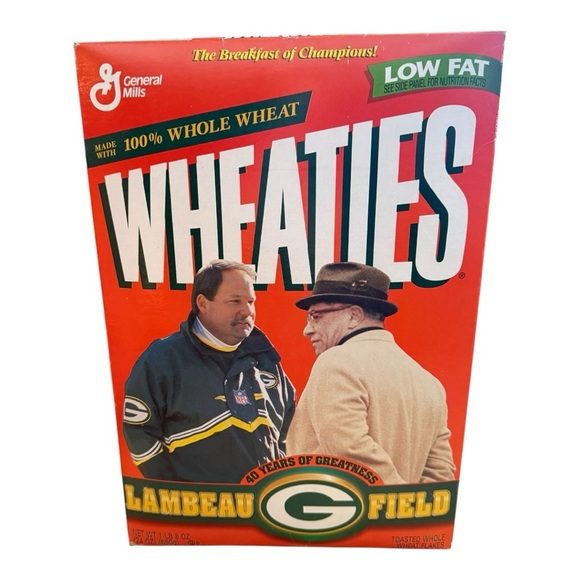1997 Wheaties Cereal Box featuring Vince Lombardi & Mike Holmgren - Picture 1 of 4